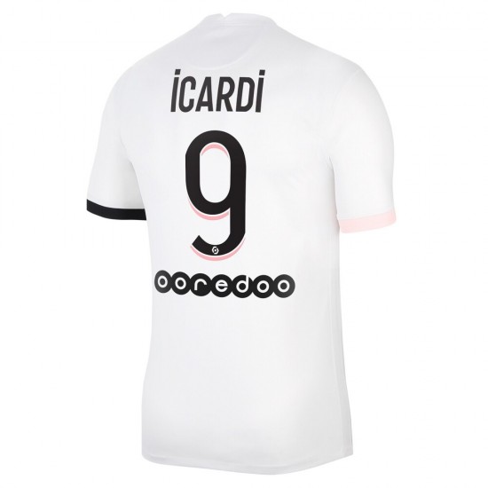 Camisola Paris Saint-Germain Mauro Icardi 9 Equipamento Segundo 2021-2022 Manga Curta